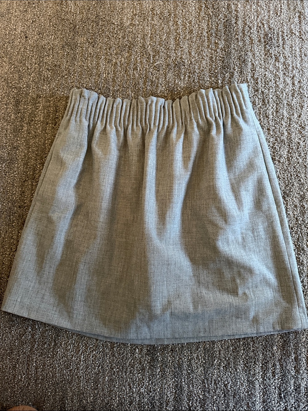 J. Crew Mercantile Classic Elastic-Waist Mini Skirt in Light Gray